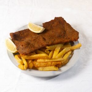 Milanesa de ternera con guarnición